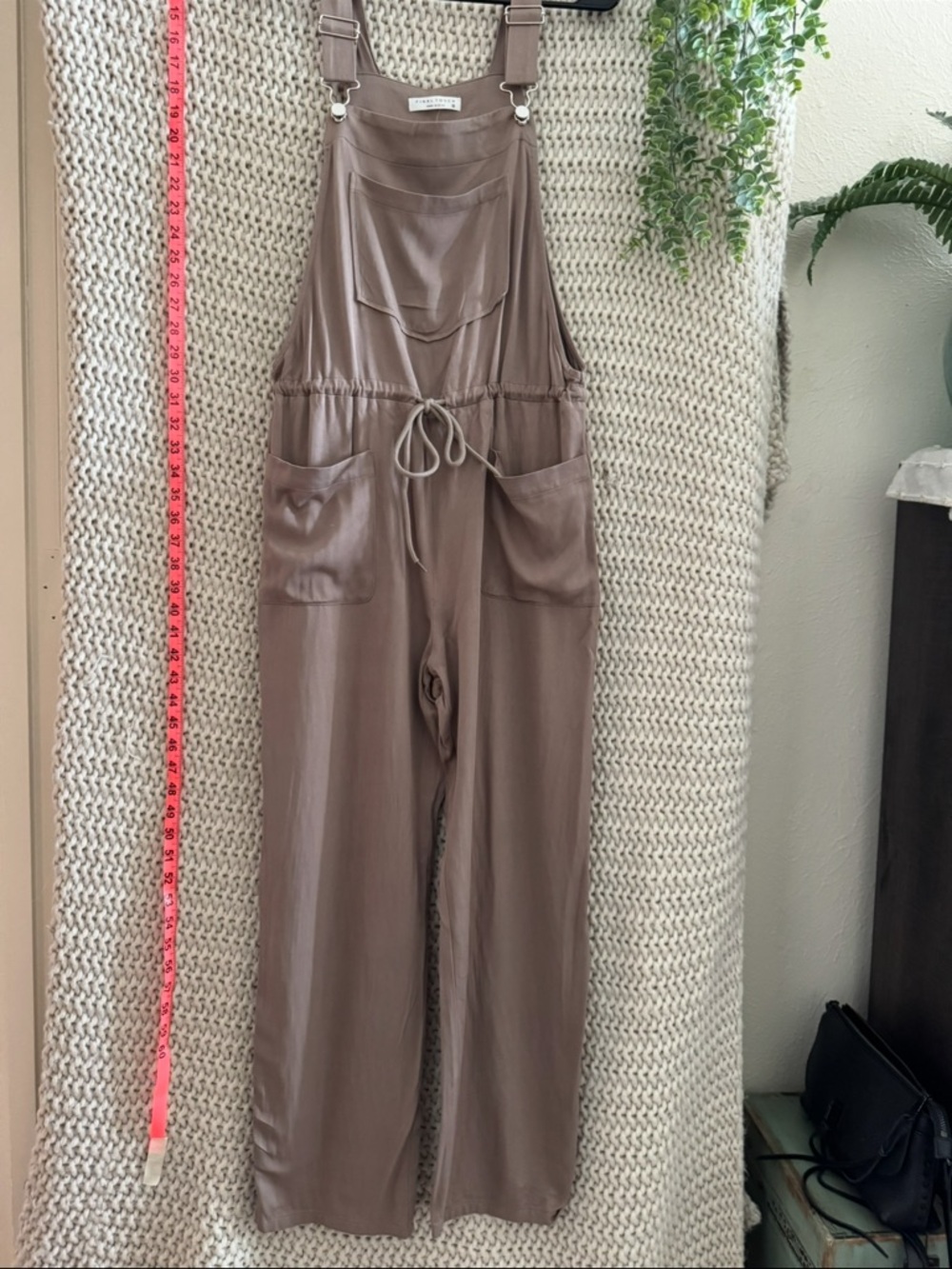 Final touch overall drawstring jumpsuit women’s size small